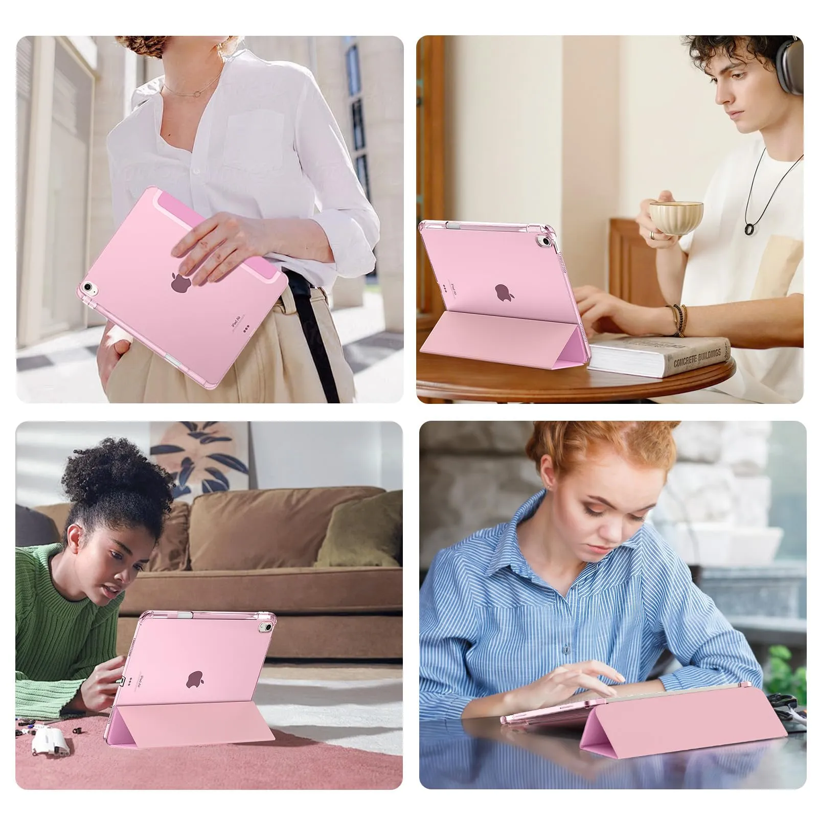 MoKo Cover per iPad Air 13 Pollici Case (M4/M3/M2) con Portapenna, Rosa - immagine 9