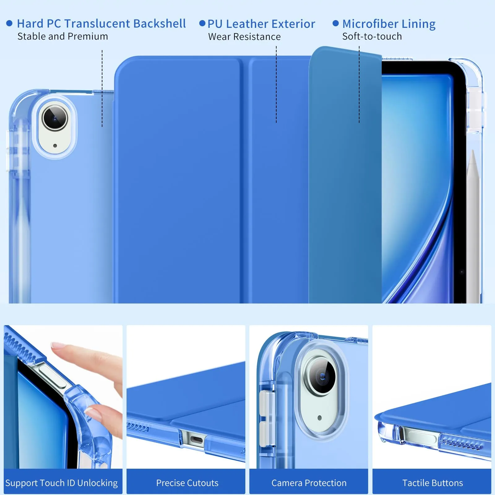 MoKo Cover per iPad Air 13 Pollici Case (M4/M3/M2) con Portapenna - immagine 3