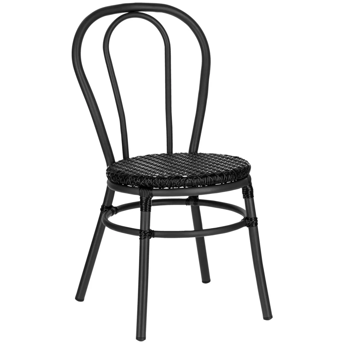 2x VEGA Sedia da esterno impilabile Gussago senza braccioli; 44x54x91 cm (LxPxH); nero; 2 pz. / Pacco - immagine 1