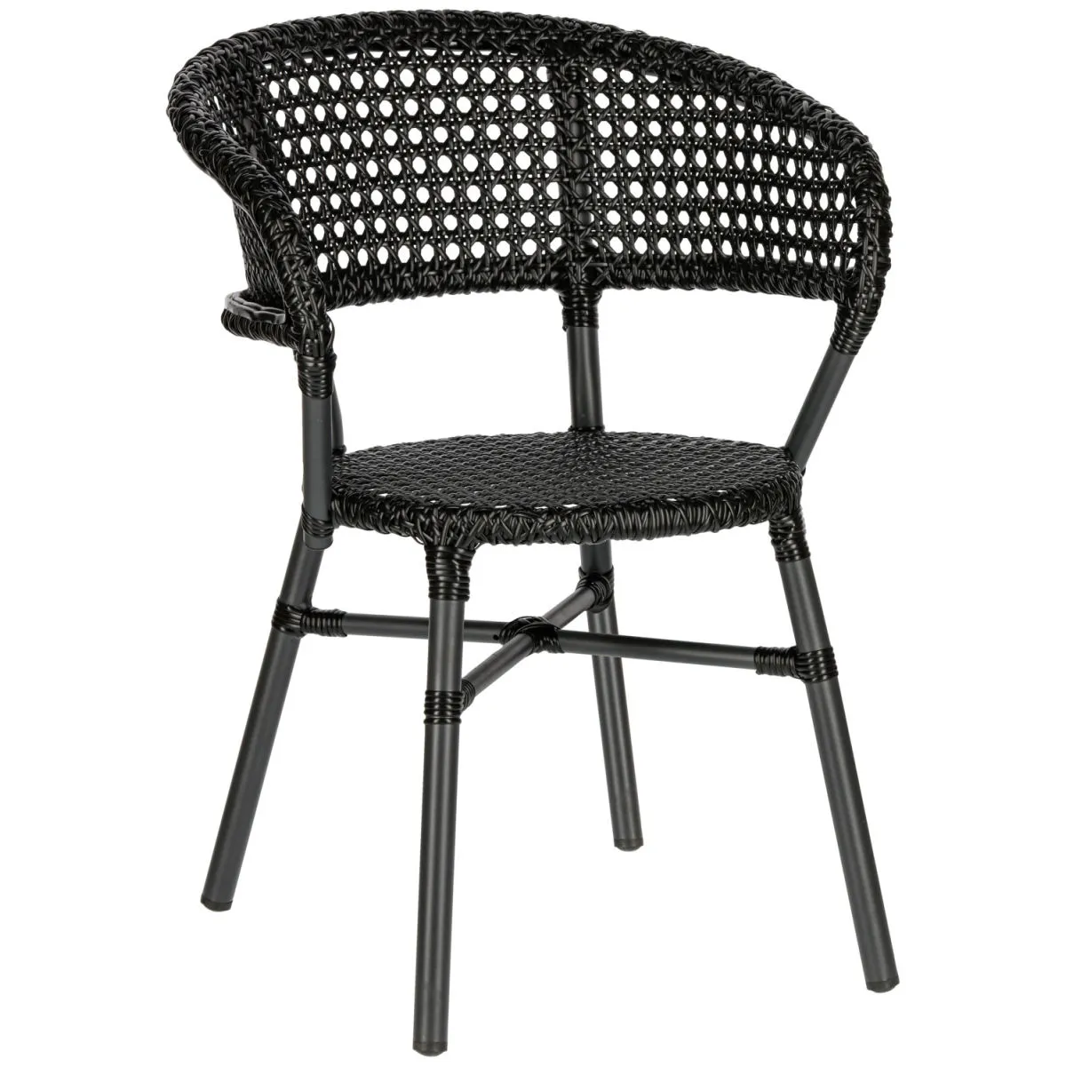 2x VEGA Sedia da esterno impilabile Gussago con braccioli; 57x60x78 cm (LxPxH); nero; 2 pz. / Pacco - immagine 1