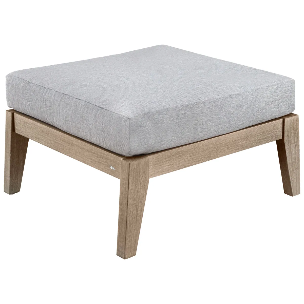 VEGA Pouf da esterno Ventura; 60x60x37.5 cm (LxLxH); seduta grigio chiaro, struttura marrone; quadrata - immagine 1