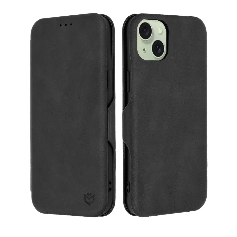 Custodia per Apple iPhone 15 Plus, Techsuit, Safe Wallet Plus, Nera - immagine 1
