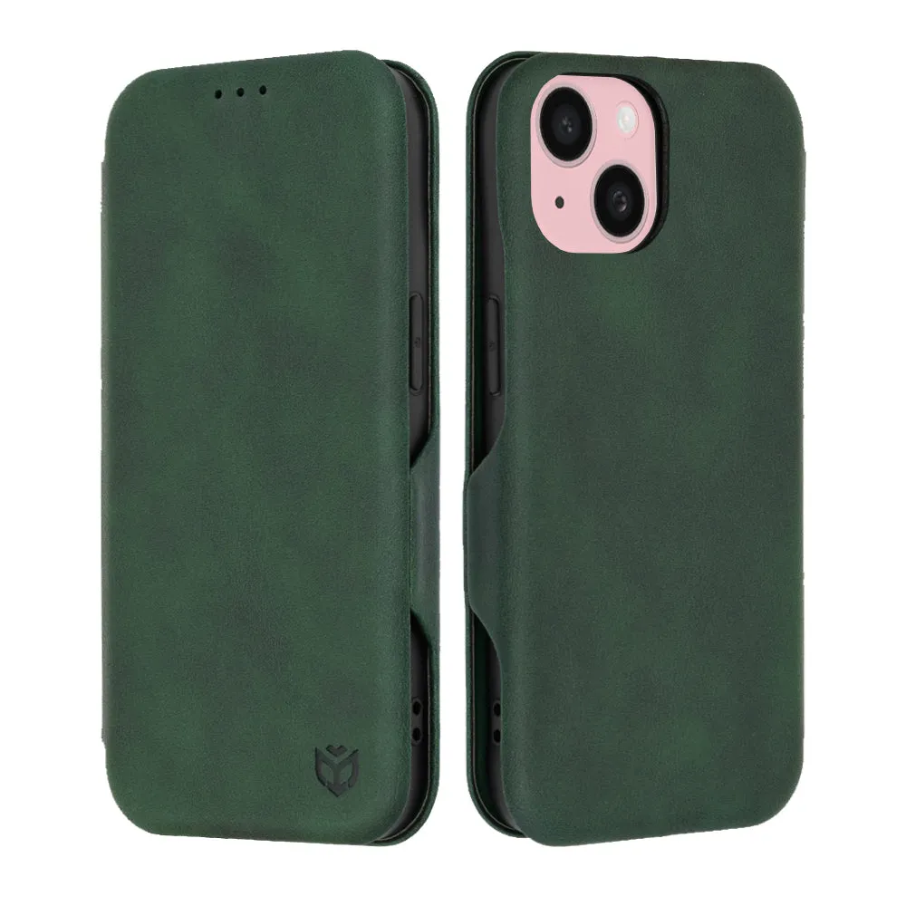Custodia per Apple iPhone 15, Techsuit, Safe Wallet Plus, Verde - immagine 1