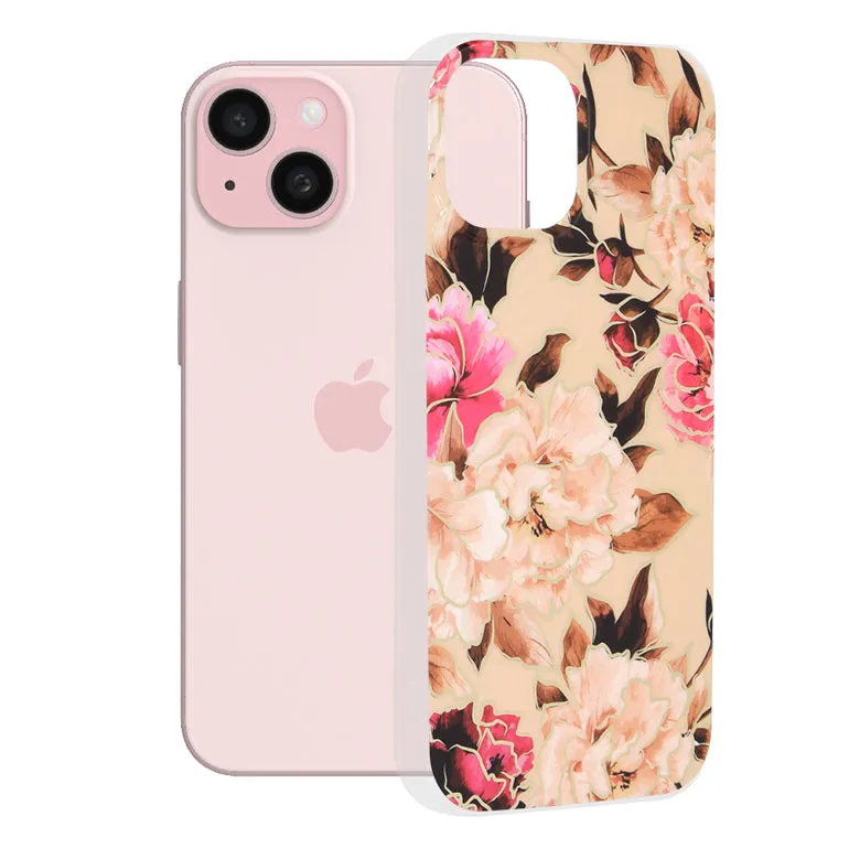 Custodia per Apple iPhone 15, Techsuit, Marble, Beige - immagine 1