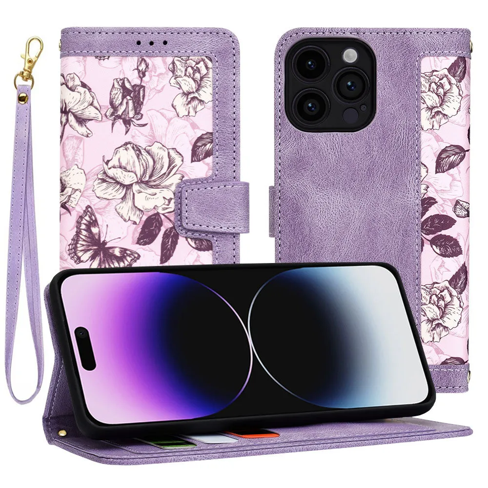 Custodia per Apple iPhone 14 Pro Max, Techsuit, FlipCraft, Viola - immagine 1