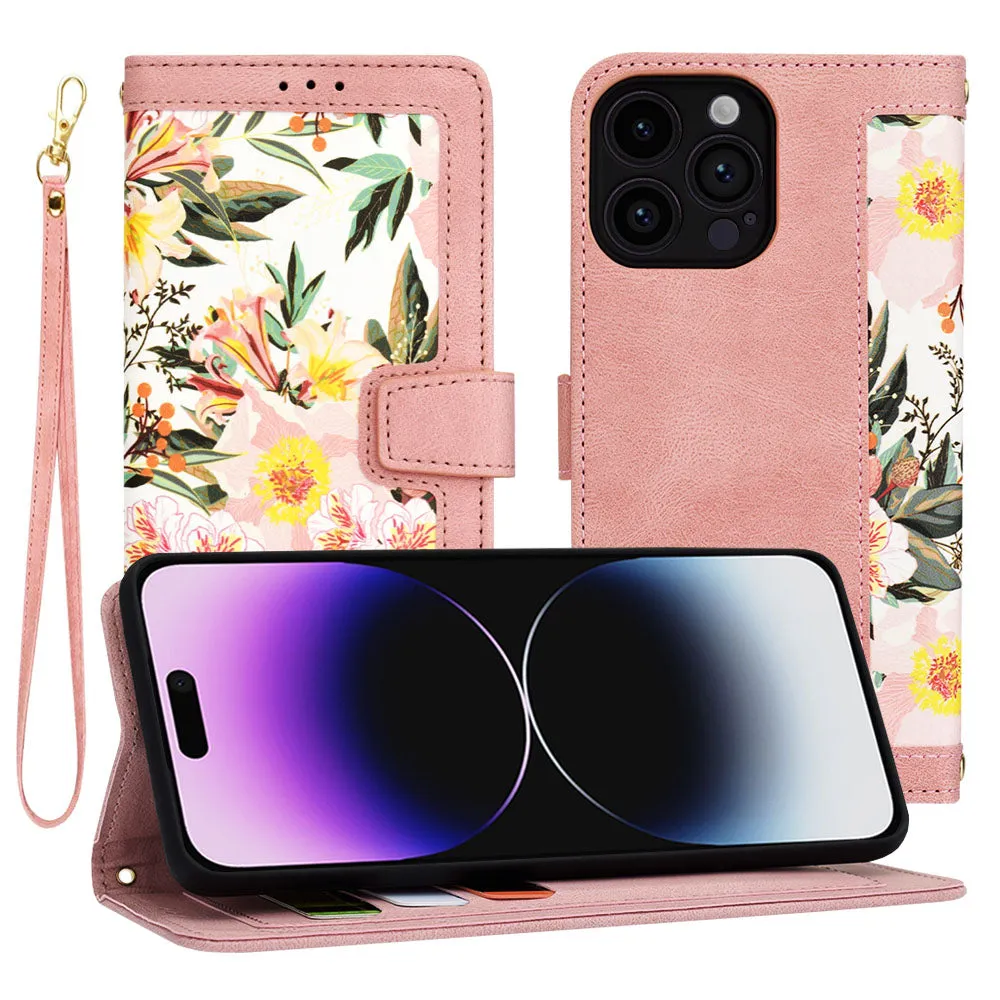 Custodia per Apple iPhone 14 Pro Max, Techsuit, FlipCraft, Rosa - immagine 1