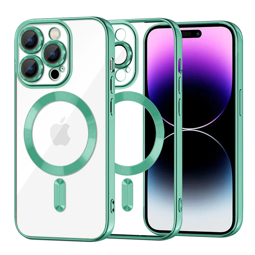 Custodia MagSafe per Apple iPhone 14 Pro Max, Techsuit, Luxury Crystal, Verde Chiaro - immagine 1