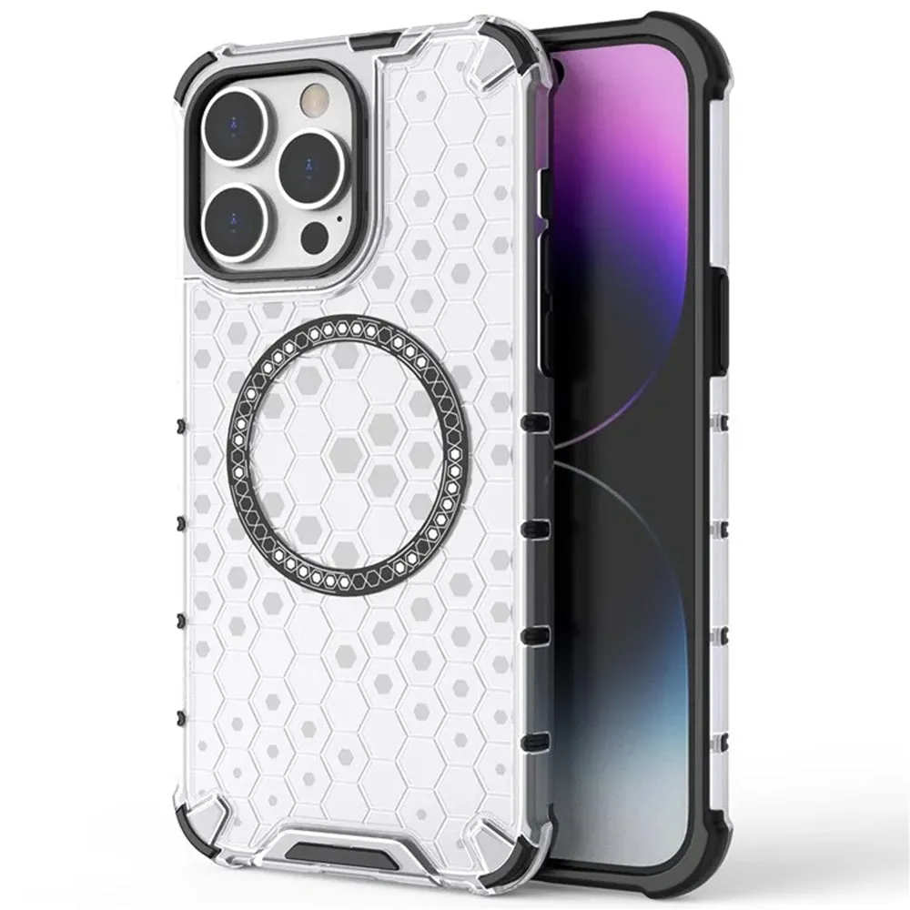 Custodia MagSafe per Apple iPhone 14 Pro, Techsuit, HoneyComb Shield, Nera - immagine 1