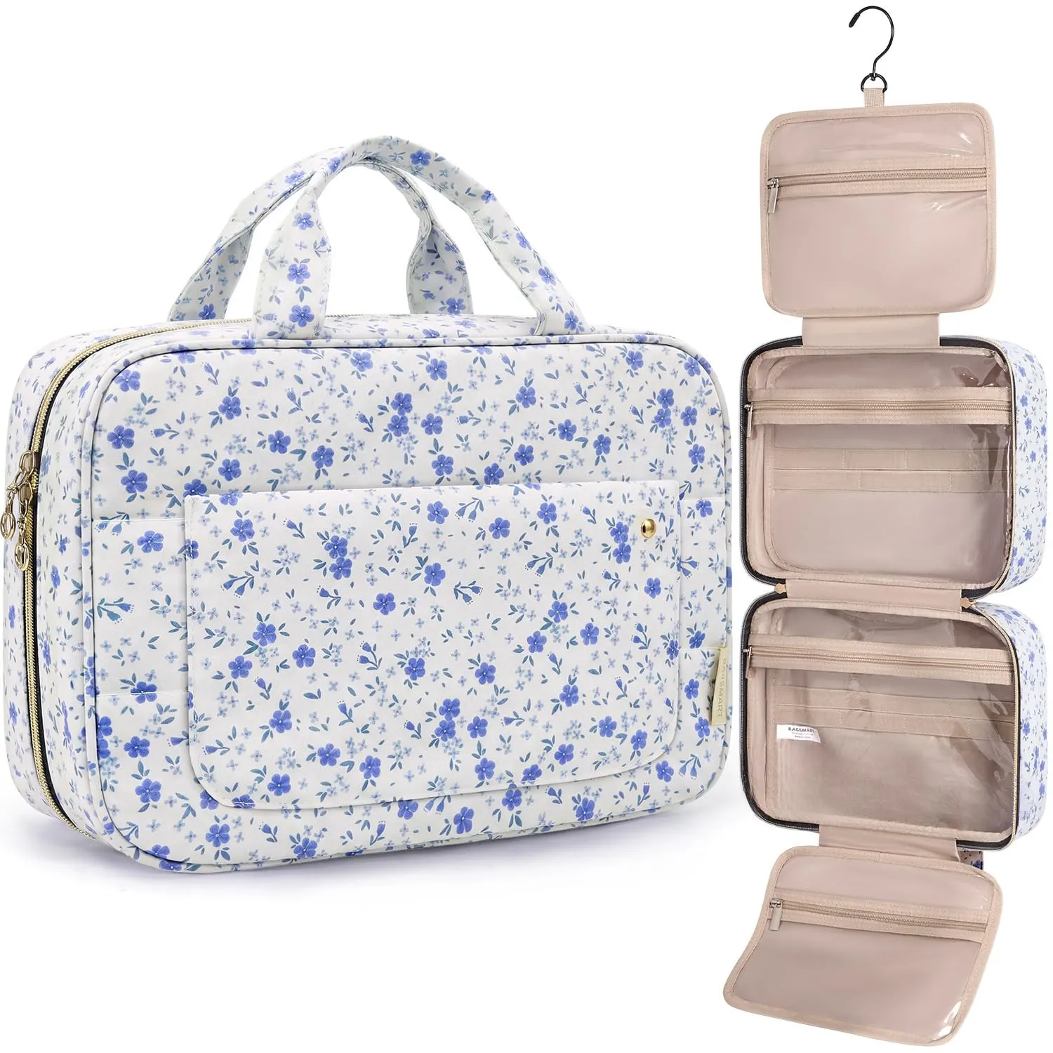 BAGSMART Beauty case da donna, da appendere, impermeabile, M - immagine 1