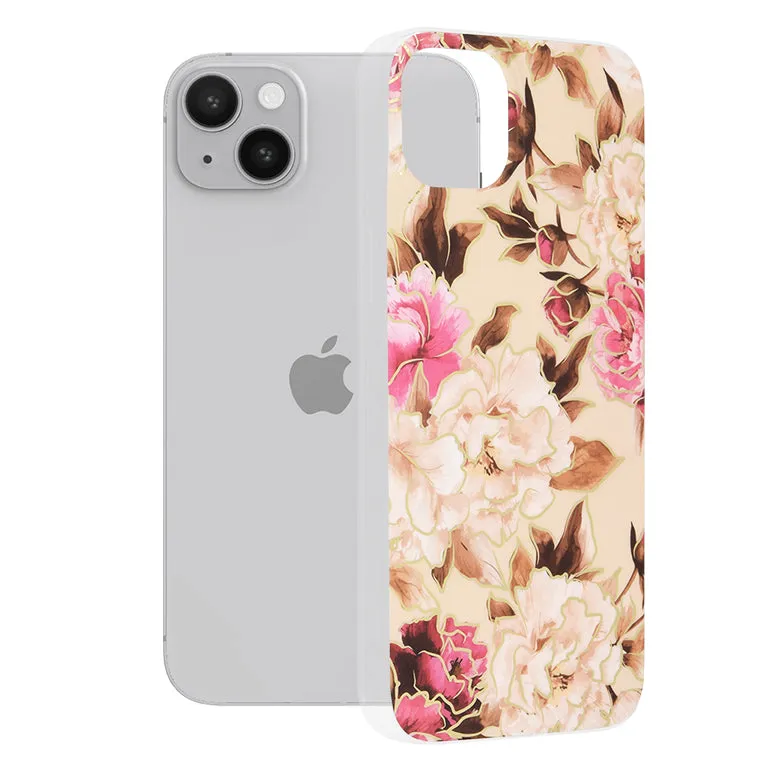 Custodia per Apple iPhone 14 Plus, Techsuit, Marble, Beige - immagine 1