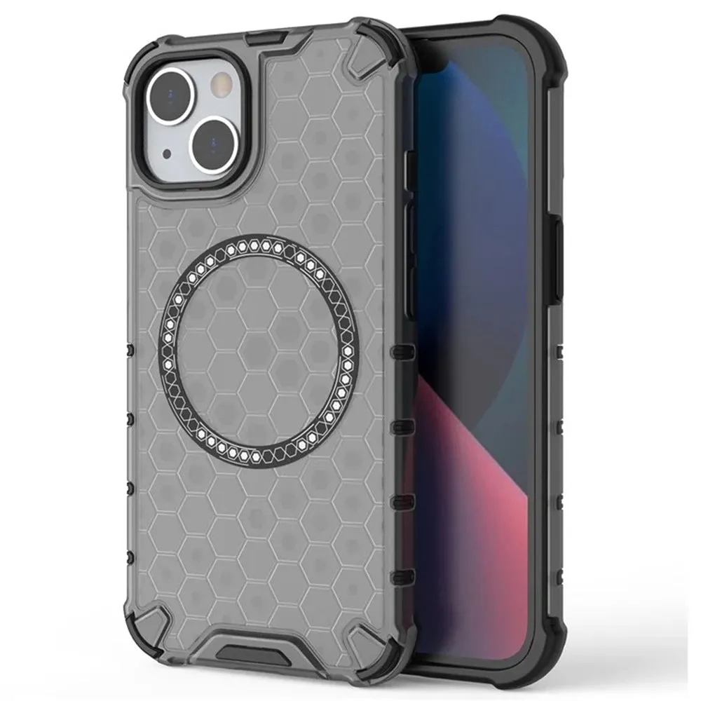 Custodia MagSafe per Apple iPhone 14, Techsuit, HoneyComb Shield, Nera - immagine 1