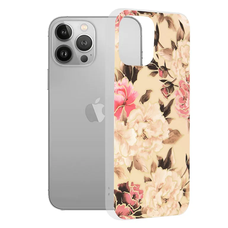 Custodia per Apple iPhone 13 Pro Max, Techsuit, Marble, Beige - immagine 1