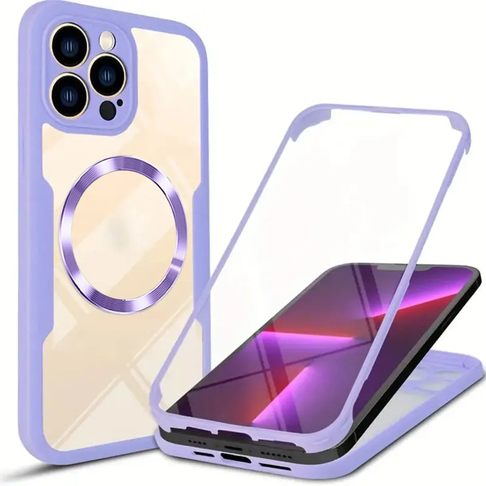 Custodia MagSafe per Apple iPhone 13 Pro Max, Techsuit, ColorVerse 360, Viola - immagine 1