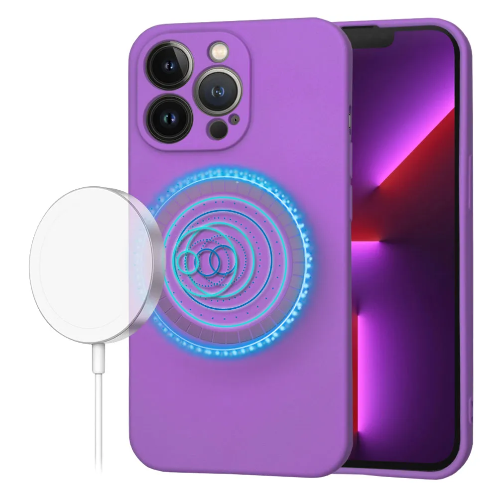 Custodia MagSafe per Apple iPhone 13 Pro, Techsuit, SoftFlex, Viola - immagine 1