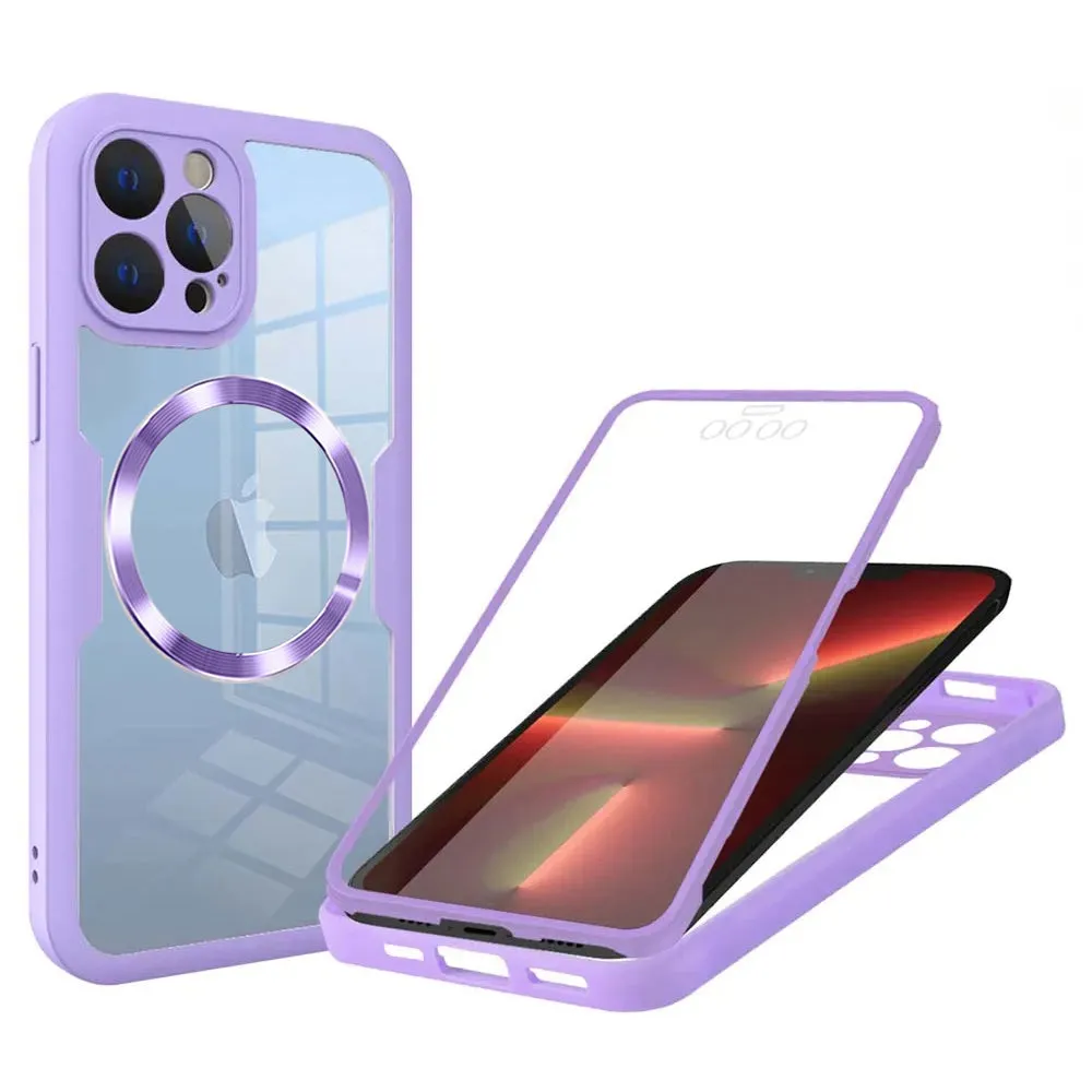 Custodia MagSafe per Apple iPhone 13 Pro, Techsuit, ColorVerse 360, Viola - immagine 1
