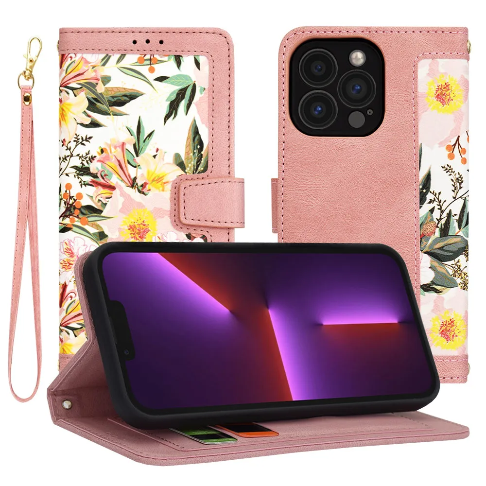 Custodia per Apple iPhone 13 Pro, Techsuit, FlipCraft, Rosa - immagine 1