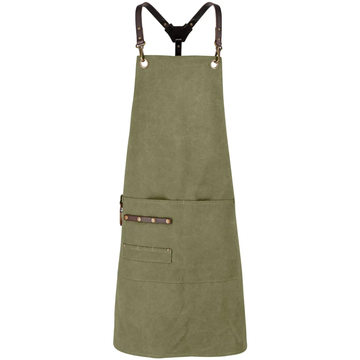 JOBELINE Grembiule con pettorina Canvas 88x80 cm (LxL); 88x80 cm (LxL); verde oliva - immagine 1