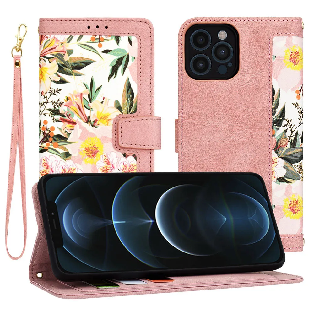 Custodia per Apple iPhone 12 Pro Max, Techsuit, FlipCraft, Rosa - immagine 1