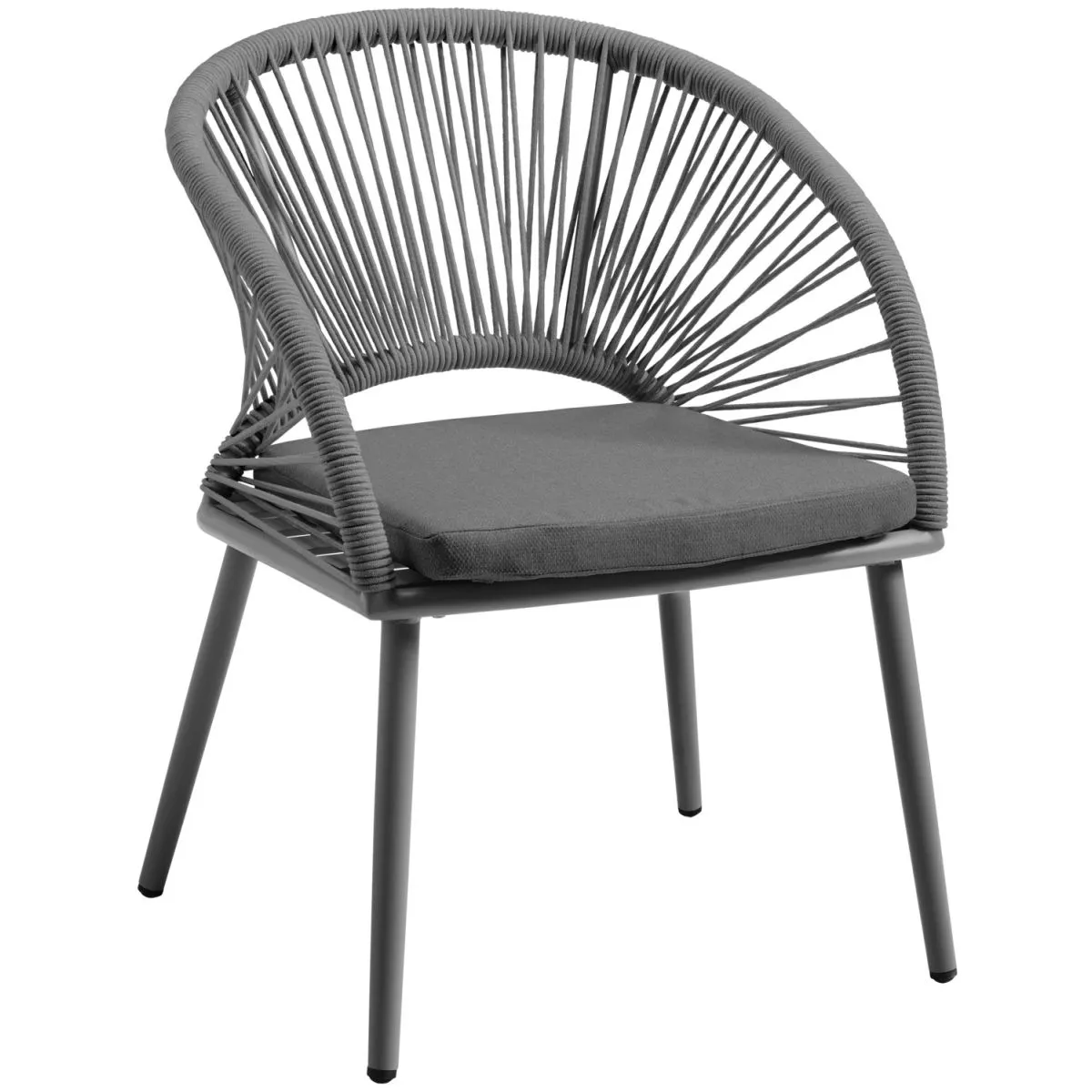 2x VEGA Sedia da esterno Alcamo; 58x64x82 cm (LxPxH); antracite; 2 pz. / Pacco - immagine 1