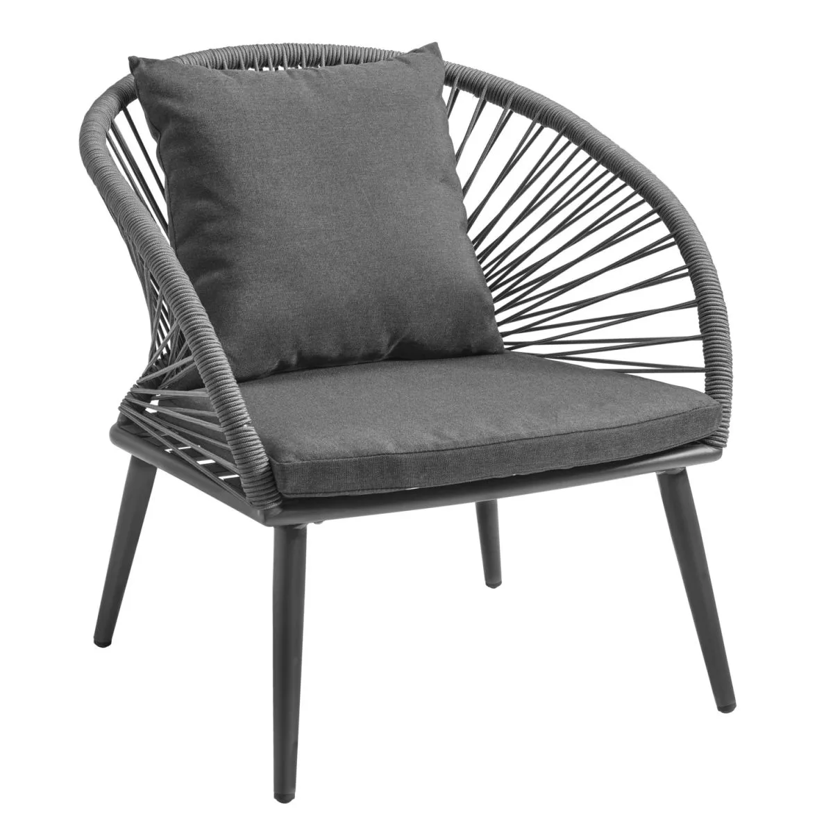 VEGA Poltrona da esterno Alcamo; 66x73x82 cm (LxPxH); antracite - immagine 1