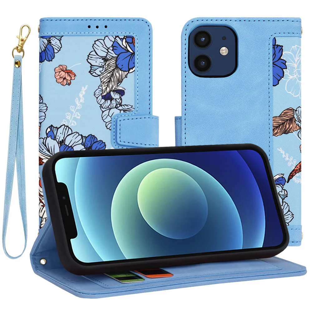 Custodia per Apple iPhone 12 / 12 Pro, Techsuit, FlipCraft, Blu - immagine 1