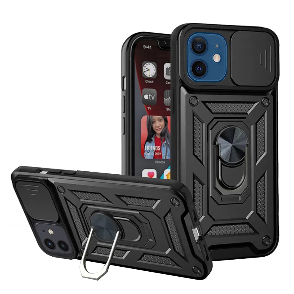 Custodia per Apple iPhone 12 / 12 Pro, Techsuit, CamShield, Nera - immagine 1