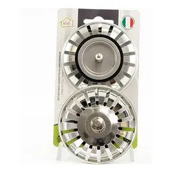 Tappo lavello (8cm) griglia scatto 2 pz Acciaio 2GLG - immagine 1