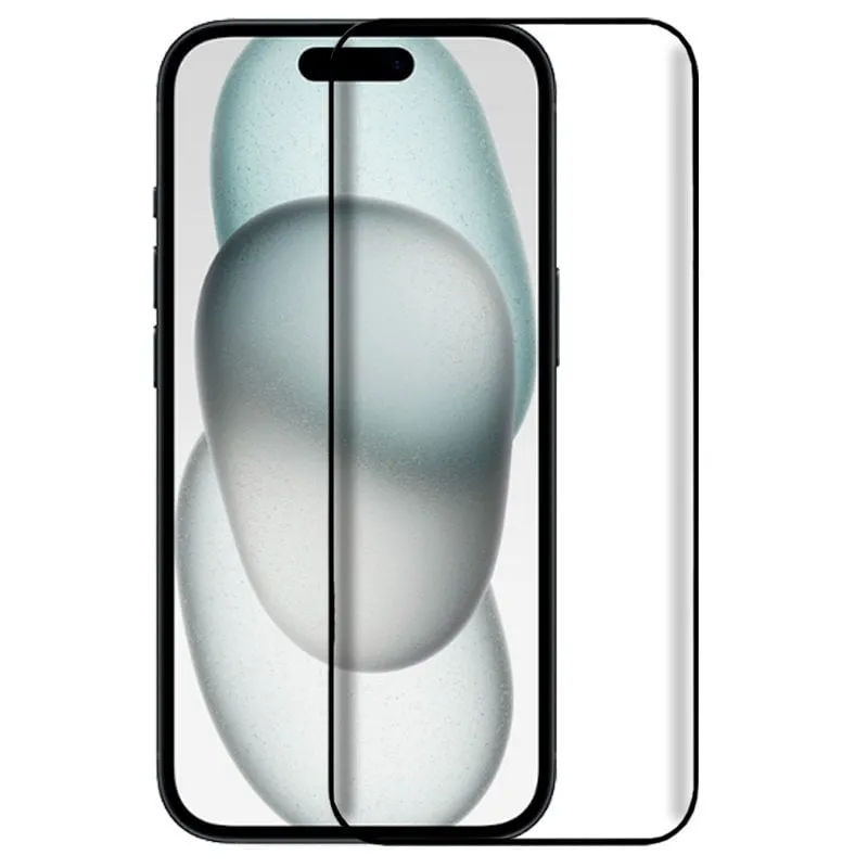 Fantastica protezione per schermo in vetro temperato nero 3D completo per iPhone 15/ 16 - immagine 1