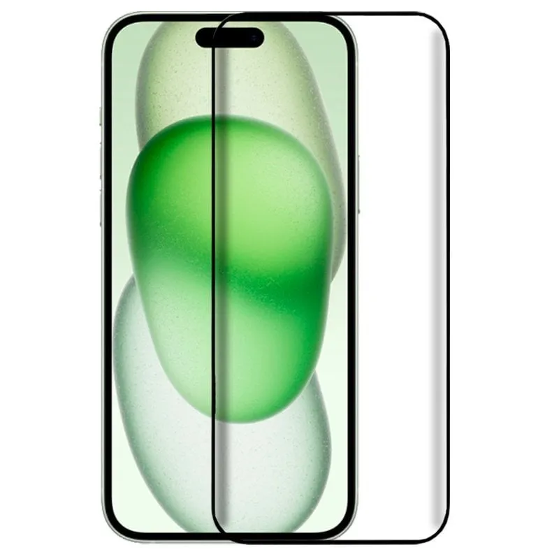 Fantastica protezione per schermo in vetro temperato nero 3D completo per iPhone 14 Pro Max/ 15 Plus/ 16 Plus - immagine 1