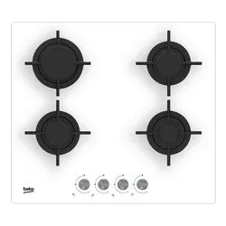Piano cottura gas 4 zone Hilg 64222 Sw Bianco (60cm) - immagine 1