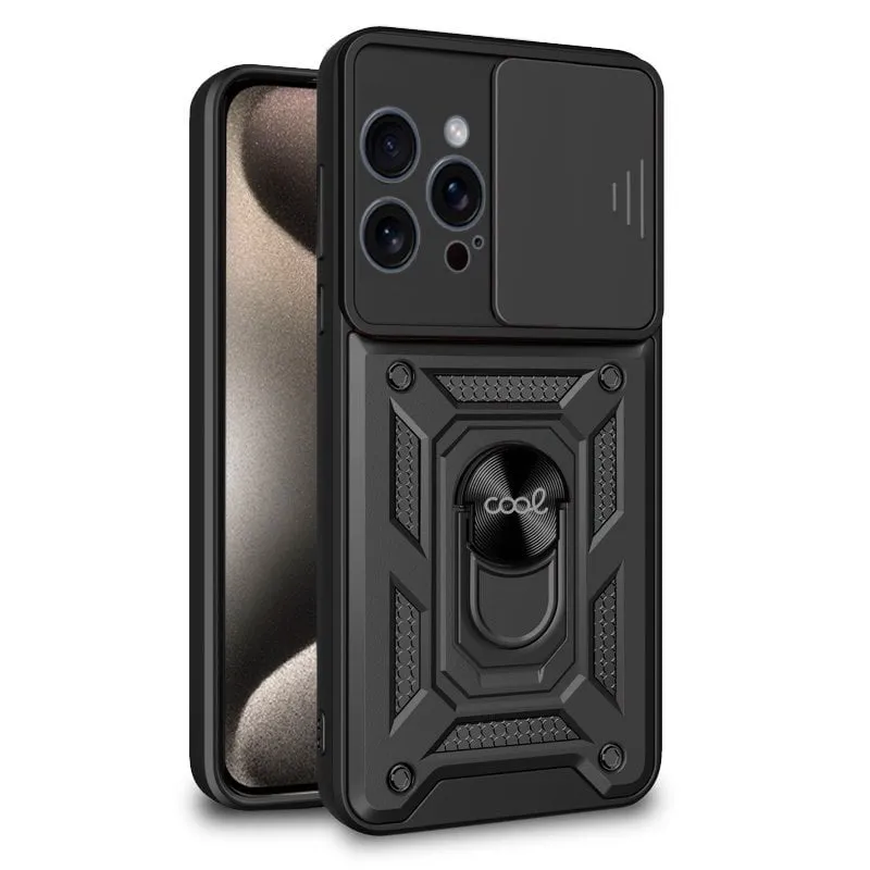 Fantastica custodia ad anello rigida nera per iPhone 15 Pro Max - immagine 1