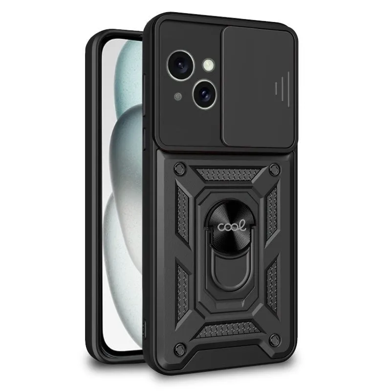 Fantastica custodia rigida nera ad anello per iPhone 15 - immagine 1