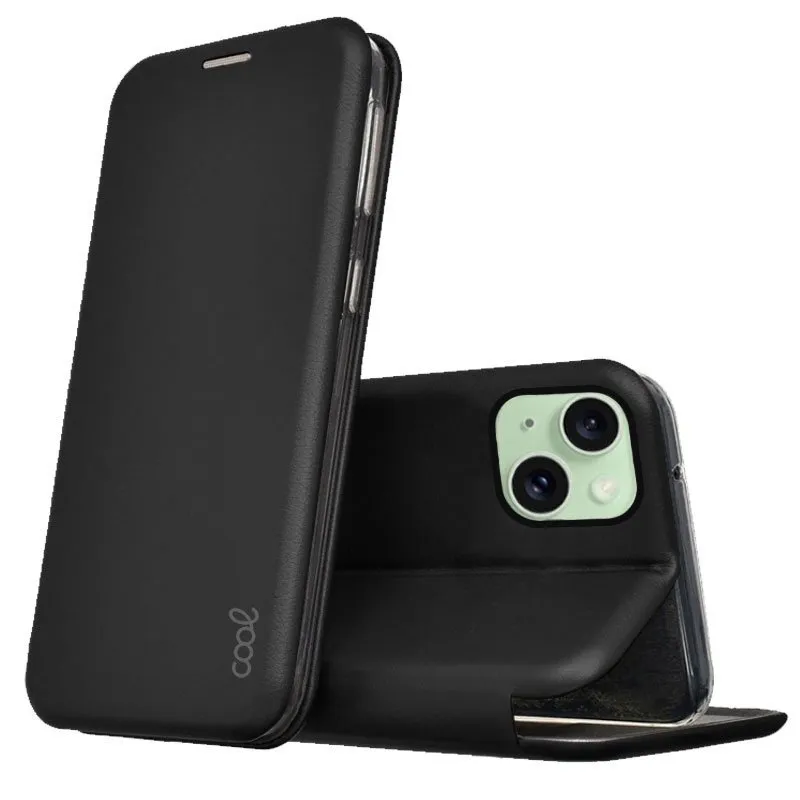 Fantastica custodia Flip Cover Elegance nera per iPhone 15 Plus - immagine 1