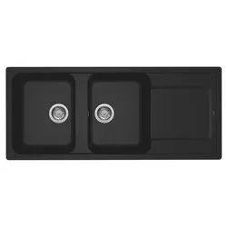 Lavello 2 vasche (116x50cm) LIFE 500 Nero Opaco LG250040 - immagine 1