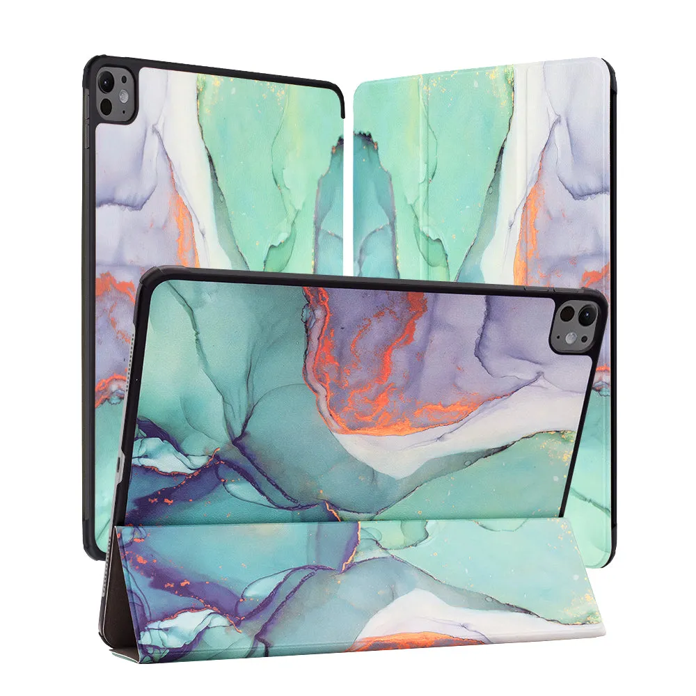 Custodia per Apple iPad Pro 13 (2024), Techsuit, FoldPro Green Time, Multicolore - immagine 1