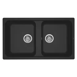 Lavello 2 vasche (86x50cm) LIFE 450 Nero Opaco LG245040 - immagine 1