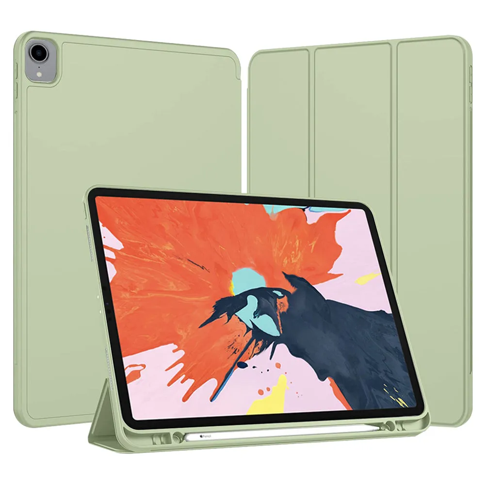 Custodia per Apple iPad Pro 12.9 (2022) / Pro 12.9 (2021) / Pro 12.9 (2020) / Pro 12.9 (2018), Techsuit, Flex Trifold, Verde Matcha - immagine 1