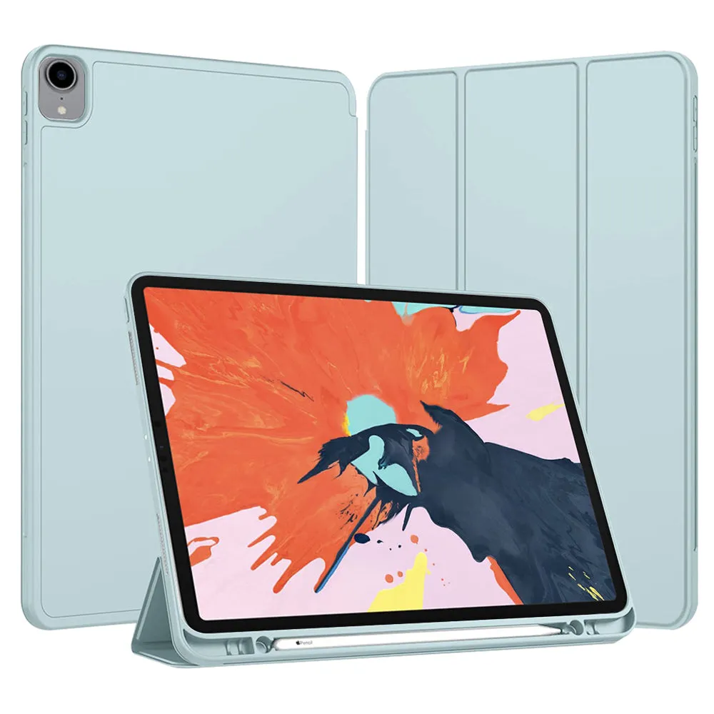 Custodia per Apple iPad Pro 12.9 (2022) / Pro 12.9 (2021) / Pro 12.9 (2020) / Pro 12.9 (2018), Techsuit, Flex Trifold, Blu - immagine 1