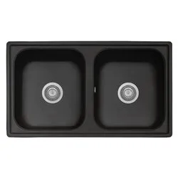 Lavello 2 vasche (86x50cm) FUTURA Nero Matt Opaco FT0862026 - immagine 1
