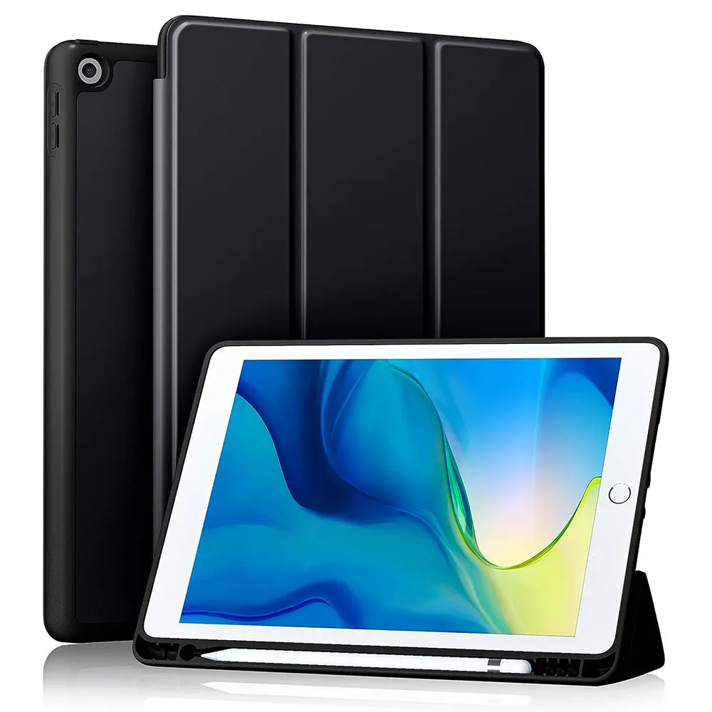 Custodia per Apple iPad 10.2 (2021) / 10.2 (2020) / 10.2 (2019), Techsuit, Flex Trifold, Nera - immagine 1