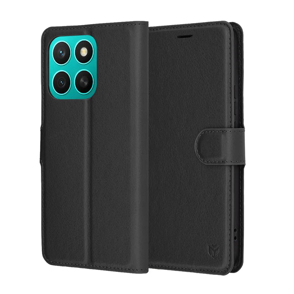 Custodia per Honor X8c, Techsuit, Leather Folio, Nera - immagine 1