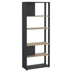 SIGN Libreria Matt grey e Jackson hickory (80 x 205 h cm) Mobile KIT - immagine 1