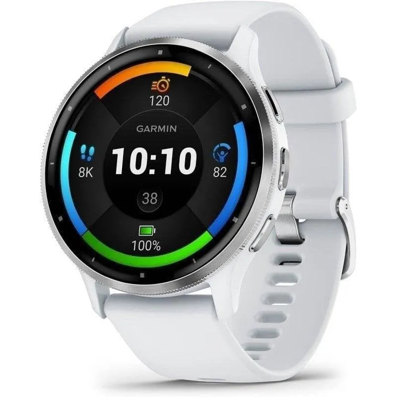 Garmin Venu 3 Bluetooth WiFi GPS NFC 45mm AMOLED Acciaio Bianco Resistente Acqua 5ATM SpO2 - immagine 1