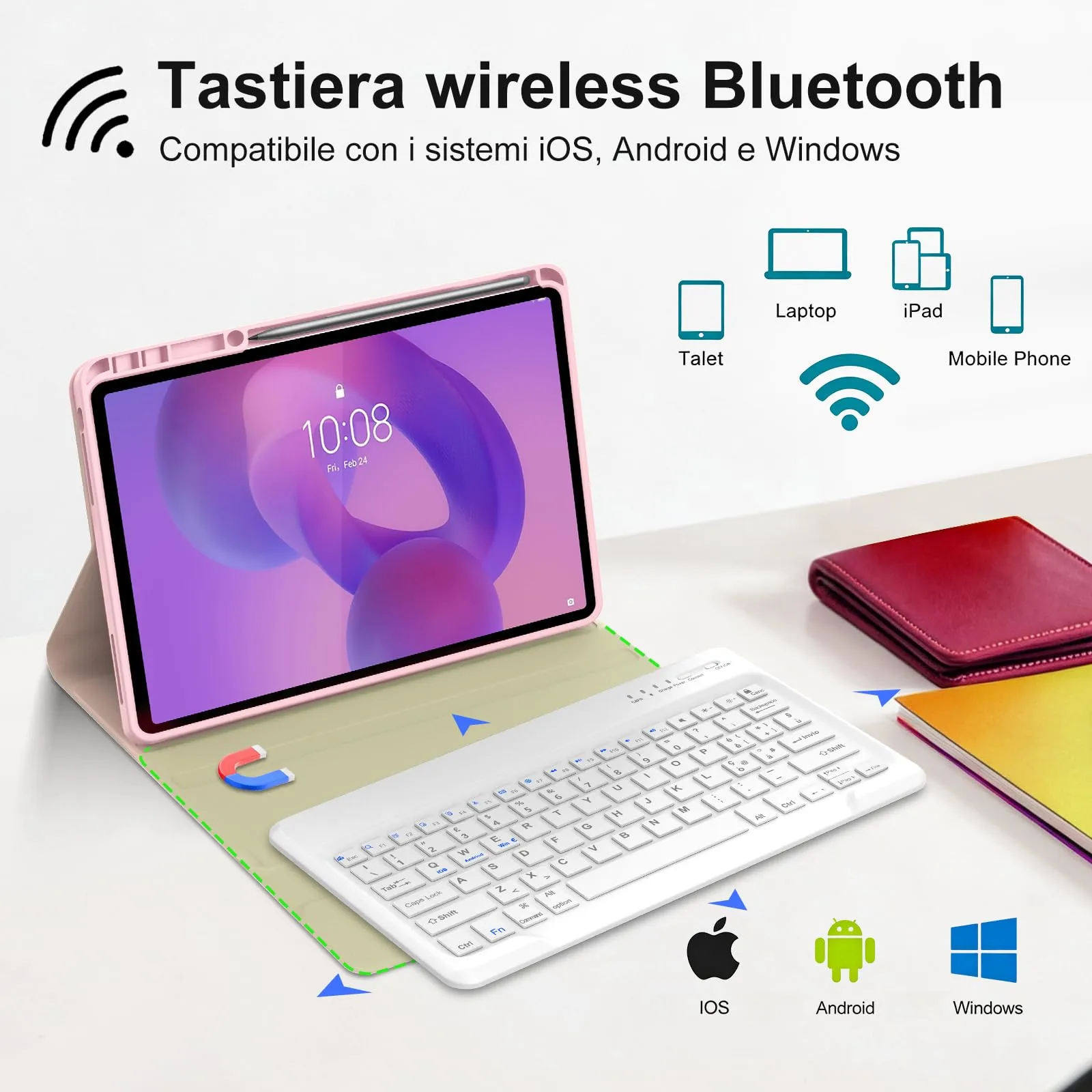 FOGARI Per Lenovo Idea Tab Pro 2025 12.7 Pollici Cover Tastiera - immagine 3