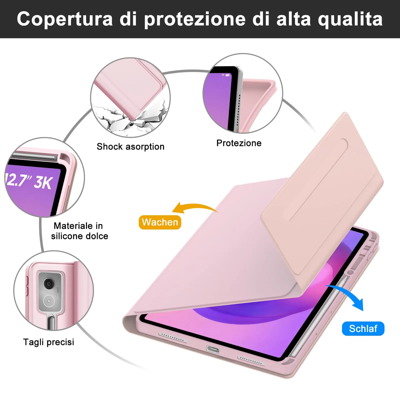 FOGARI Per Lenovo Idea Tab Pro 2025 12.7 Pollici Cover Tastiera - immagine 5
