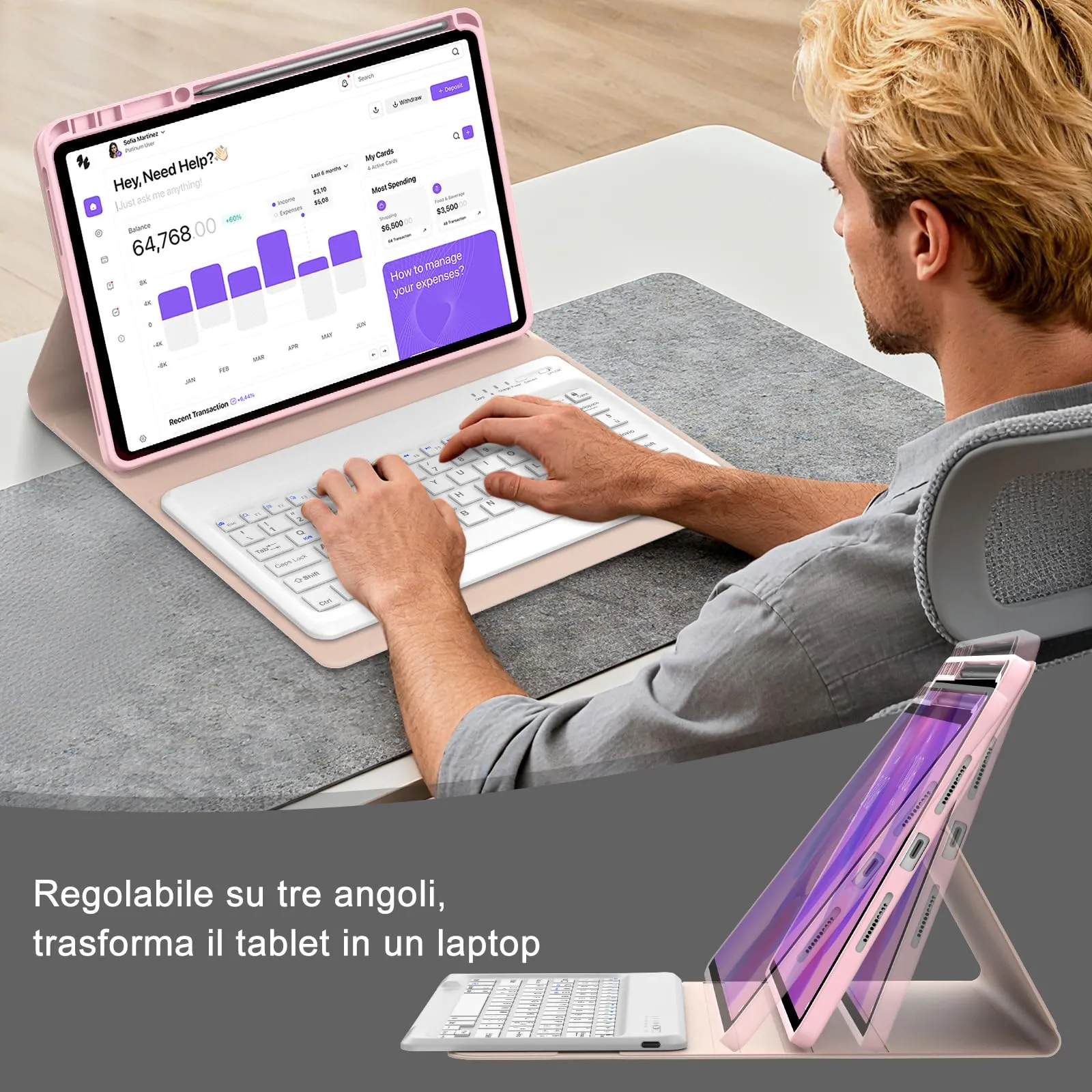 FOGARI Per Lenovo Idea Tab Pro 2025 12.7 Pollici Cover Tastiera - immagine 7