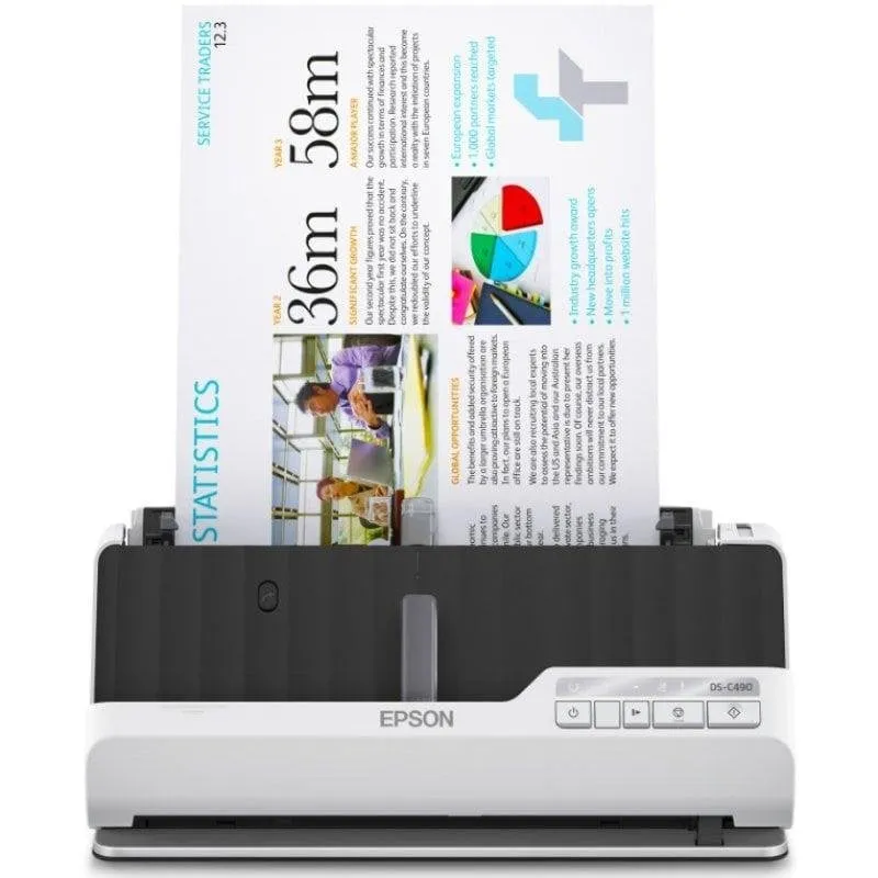 Scanner Epson DS-C490 compatto A4 duplex 40ppm 600 DPI alimentatore fogli - immagine 1