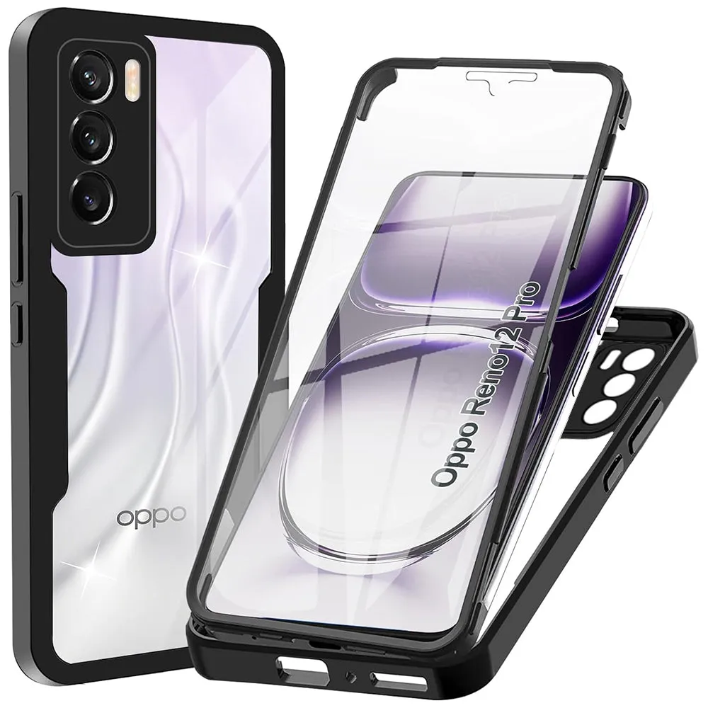 Custodia per Oppo Reno12 Pro, Techsuit, ColorVerse 360, Nera - immagine 1