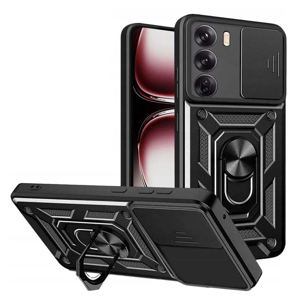Custodia per Oppo Reno12 Pro, Techsuit, CamShield, Nera - immagine 1