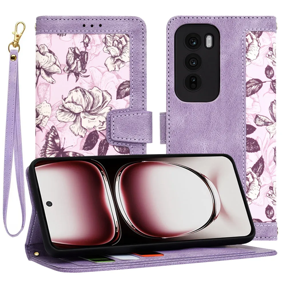 Custodia per Oppo Reno12 Pro, Techsuit, FlipCraft, Viola - immagine 1
